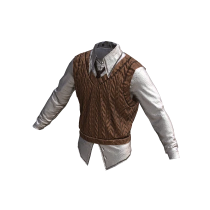 ZOOM Preppy Beige and White KPOP Vest Shirt