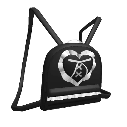 1.0 Black Lacey Heart Backpack