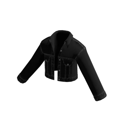 Black Cropped Denim Jean Jacket