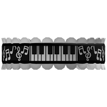 ♱ ┊ musical note piano ruffled chocker (black)