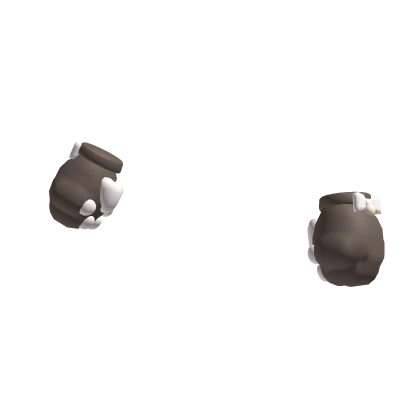 adorable cat paws with bow & bell in brown ♡