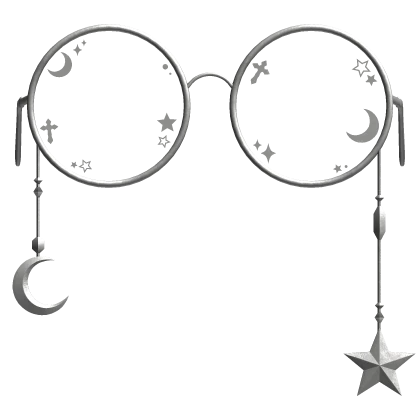 White Celestial Moon Star Glasses