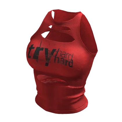 ʚ♡ɞ Y2K Red Ripped Graphic tank Top