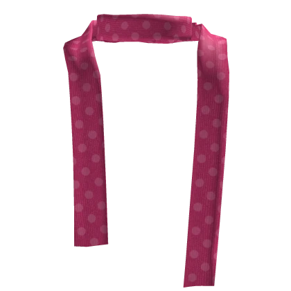 𖹭 cute pink igari polka dot skinny scarf