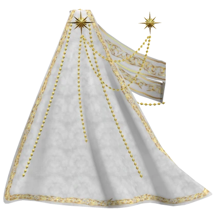 1.0 Royal sash with cape - white/gold