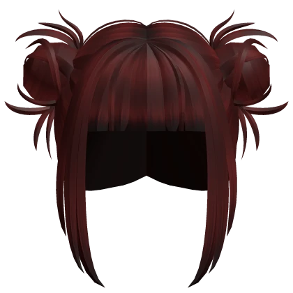 Wispy Space Buns w/ Bangs (Red)