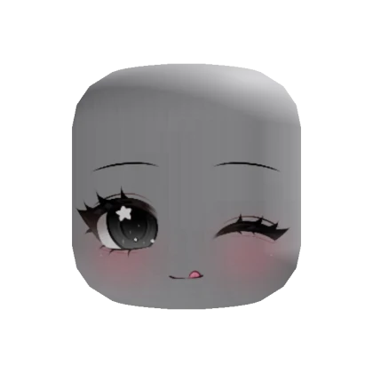 kawaii star yum chibi wink face (recolorable)
