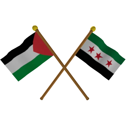 Dual Palestine and Syria Flag.