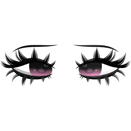 ♡ kawaii anime lashes w eyes (pink)