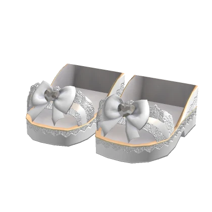 ✨ Preppy Kawaii Bow White Platform R6 Shoes