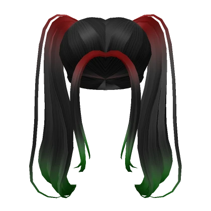 Long Front Pigtails Black (Christmas)