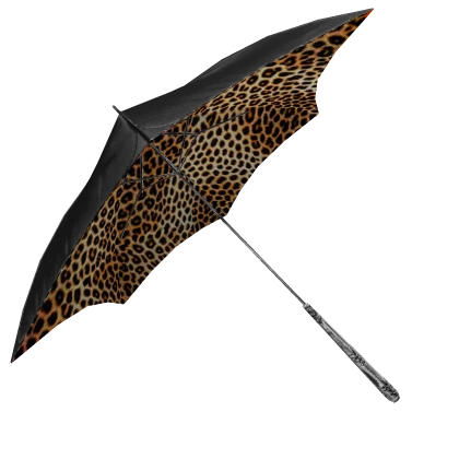 leather luxury umbrella - leopard print inner