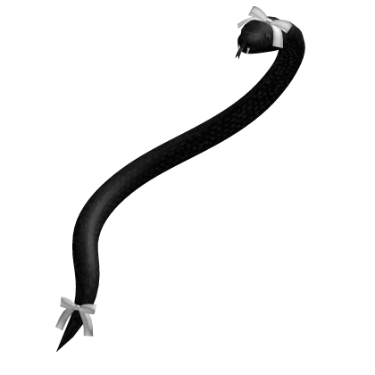 Cute Black Pet Snake w Bows (Back)