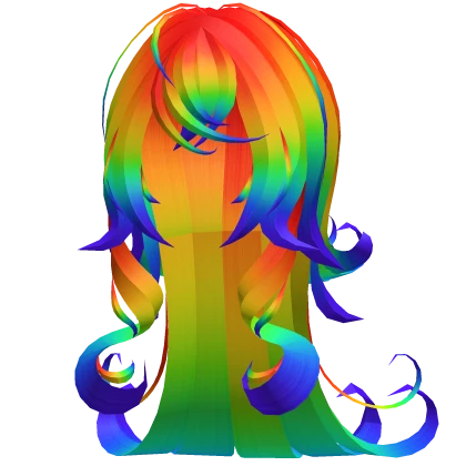 Bright Rainbow Swirly Long Hair