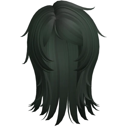 ☆ emo wolf cut cute wispy hair dark green