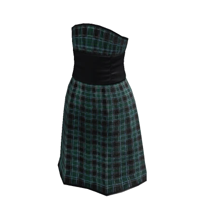 Green Plaid Autumn Dress