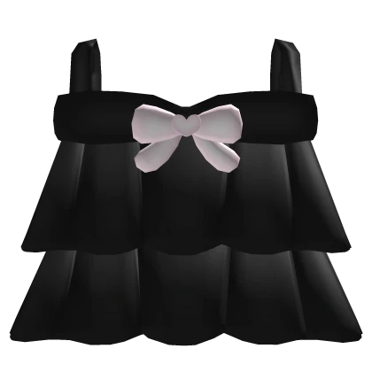 ♡ : dollette ruffle mini dress black & pink bow