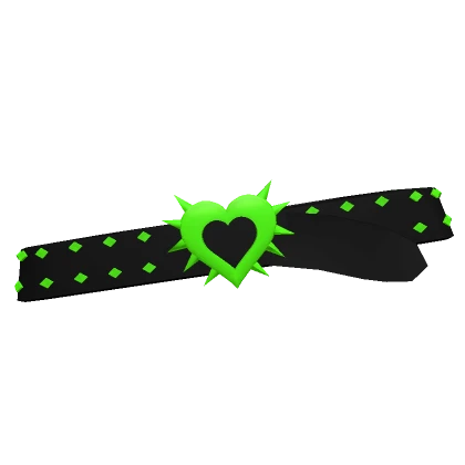 Y2K Toxic Green Spiked Heart Belt 1.0