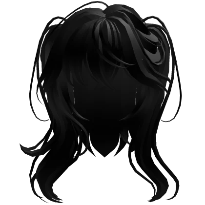 Korean Wavy Anime Messy Black Hair