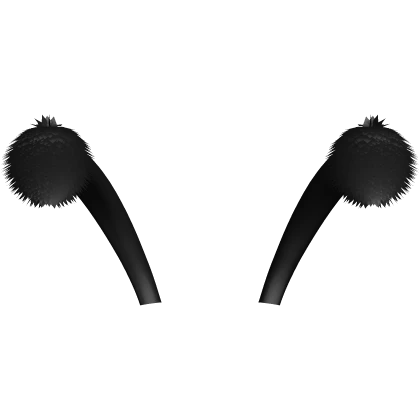 Fluffy Black Pompom Antennas