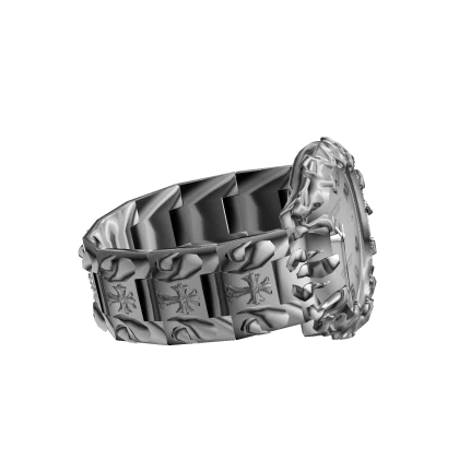 Chrome Iced Out Diamond Watch