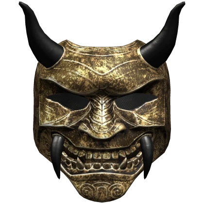 Samurai Demon Oni Mask - Golden