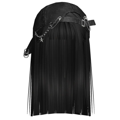 Emo Hair w/ Backwards Cap (Black)