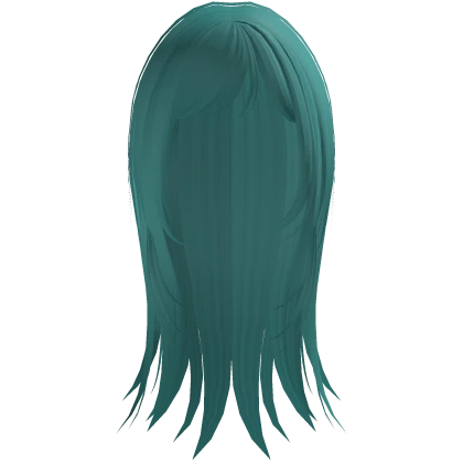 kawaii flowy wispy anime hair in teal