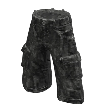 💜 Camouflage Pocket Cargo Pants_Black