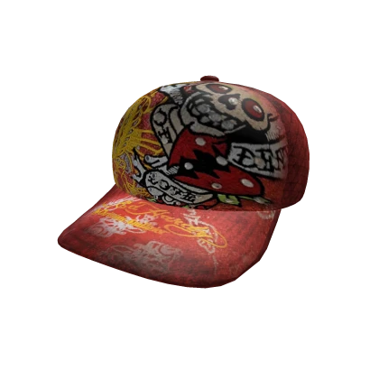 red ed hardy trucker cap