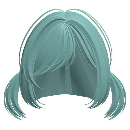 ♡ wispy darling low pigtails in teal