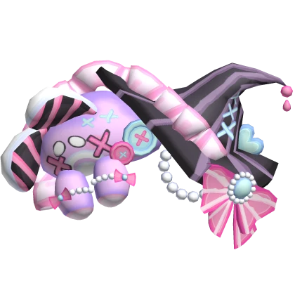  pastel goth halloween spooky dead bunny witch hat