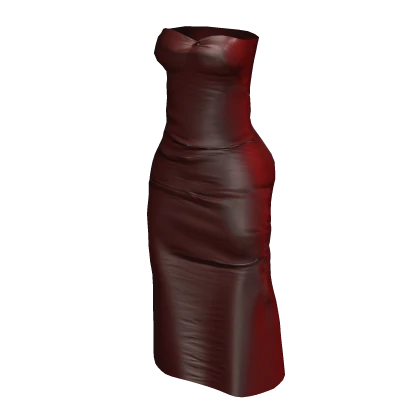 Red Leather Maxi Dress