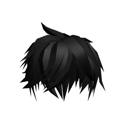 Dark Messy Emo Anime Hairstyle/(Black)