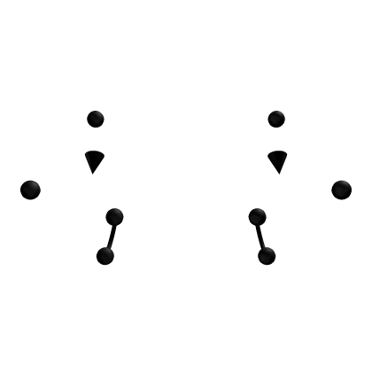 emo angel fangs piercing set in black