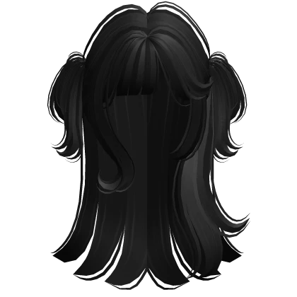 Anime Long Straight Messy Pigtails (Black)