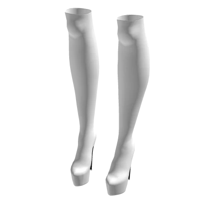 Y2K ☆ white high platform stiletto heel boots