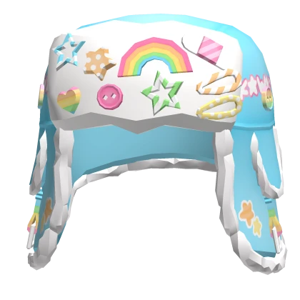 Decora Harajuku Kawaii Cute Blue Ushanka w Clips