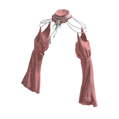 BB Pink Ribbon Ruffle Arm Sleeves w/ Choker  