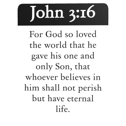 John 3:16 Bible Verse [Back Version]Jesus