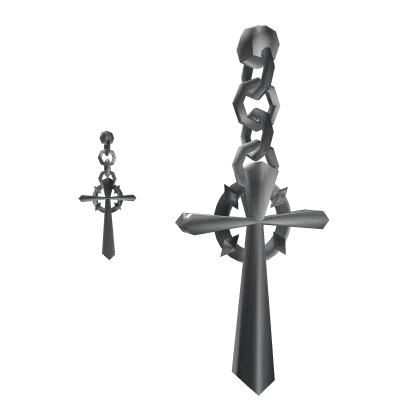 Silver Chrome Cross Earrings