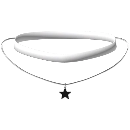 🍀Silver Star Choker Necklace (White/Black)