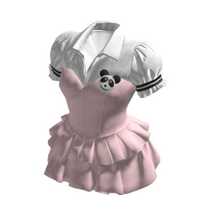 Natasha Panda Puff Sleeve Dress Pink BB