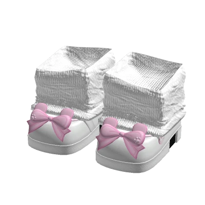 ♡ cute ruffled sock bunny platform shoes in white