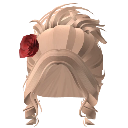 Valentines Rose Flower Messy Bun in Honey Blonde
