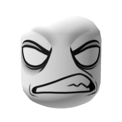 Angry Grimace Face Mask - White