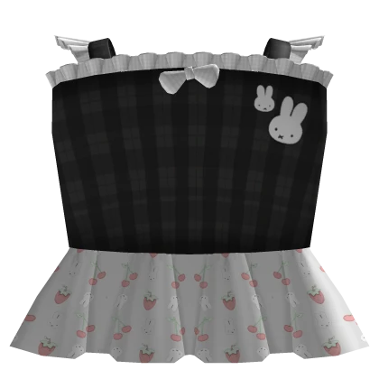 ꒰♡꒱ cute miffy bunny ruffed dress in black
