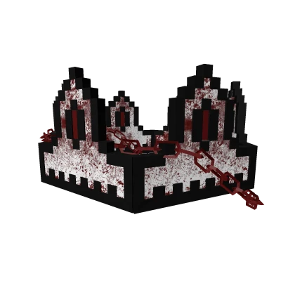 Red Onyx Grunge Goth Chained 8-Bit Crown [ADD-ON]