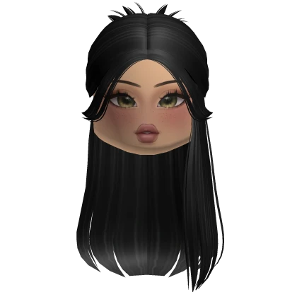 Half Up Black Hair w/ Makeup