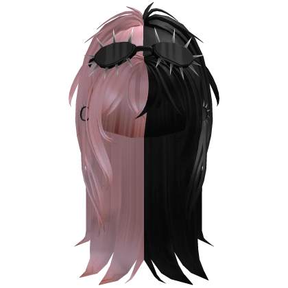 ❤️ Baddie Pony Emo Hair (Black & Pink)